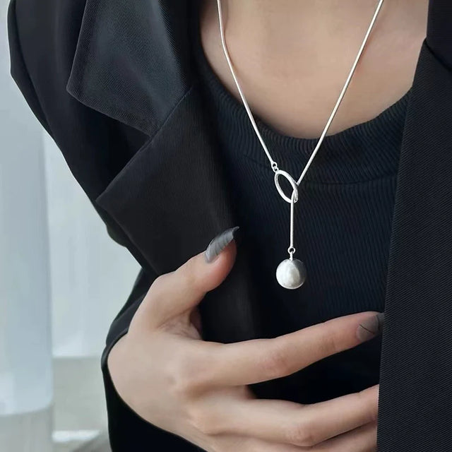 925シルバー ネックレス レディース サークル ボール ペンダント シンプル 上品 おしゃれ アクセサリー ジュエリー デイリー パーティー ギフト プレゼント ID1775