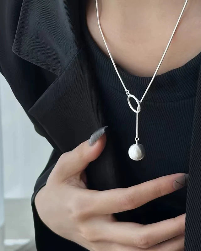 925シルバー ネックレス レディース サークル ボール ペンダント シンプル 上品 おしゃれ アクセサリー ジュエリー デイリー パーティー ギフト プレゼント ID1775