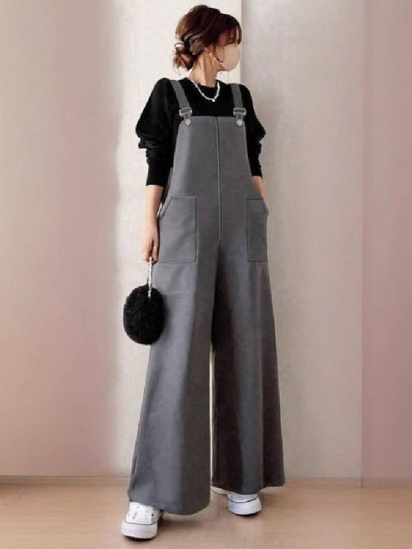 秋 サロペット オールインワン 大人可愛い レディース オーバーオール 大きいサイズ きれいめ 30代 40代 50代 ID1694