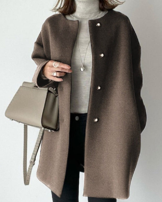 3色展開 ラシャコート レディース 秋冬 40代50代 ショートコート ノーカラーコートチェスターコート秋冬コート アウター 韓国風 シンプル 着痩せ 通勤 気質 エレガント ID1695