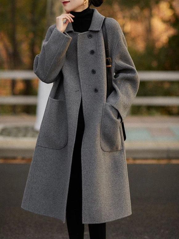 ロングコート レディース ウールタッチ 上品 シンプル 通勤 きれいめ 大人エレガント アウター 秋冬 ID2284