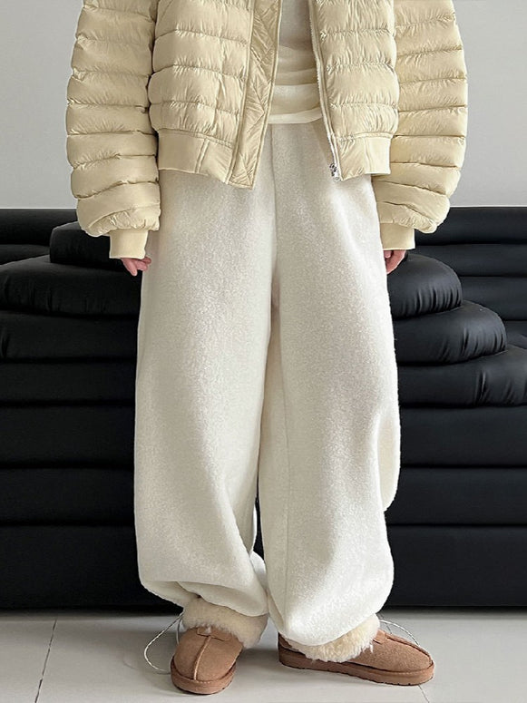 あったか 裏起毛 ドローストリング ジョガーパンツ レディース ゆったり ワイドシルエット 体型カバー シンプル カジュアル ルームウェア 防寒 ボトムス 秋冬コーデ リラックスパンツ デイリーに活躍 ID2309