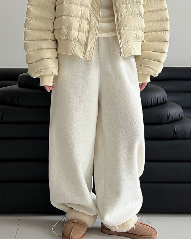 あったか 裏起毛 ドローストリング ジョガーパンツ レディース ゆったり ワイドシルエット 体型カバー シンプル カジュアル ルームウェア 防寒 ボトムス 秋冬コーデ リラックスパンツ デイリーに活躍 ID2309