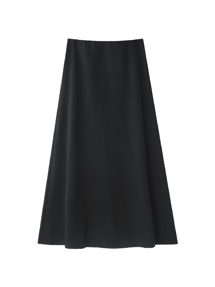 暖かい ロング丈 フレアスカート レディース きれいめ 体型カバー 上品 冬コーデ Aライン スカート ID2296