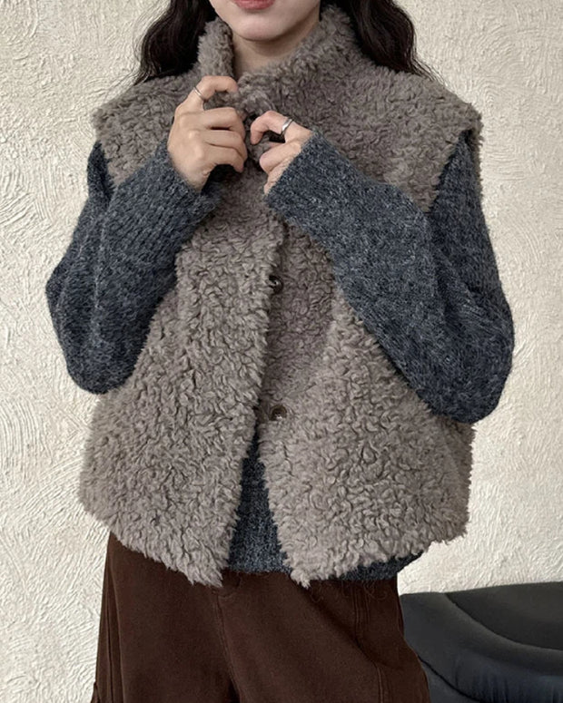 ボアベスト レディース ふわもこ あったか 秋冬 アウターベスト シンプル ゆったり 体型カバー レイヤードコーデに最適 おしゃれ カジュアル デイリーに使える 羊羔風素材 ノースリーブ ジレ 上品 大人女子 ID2315