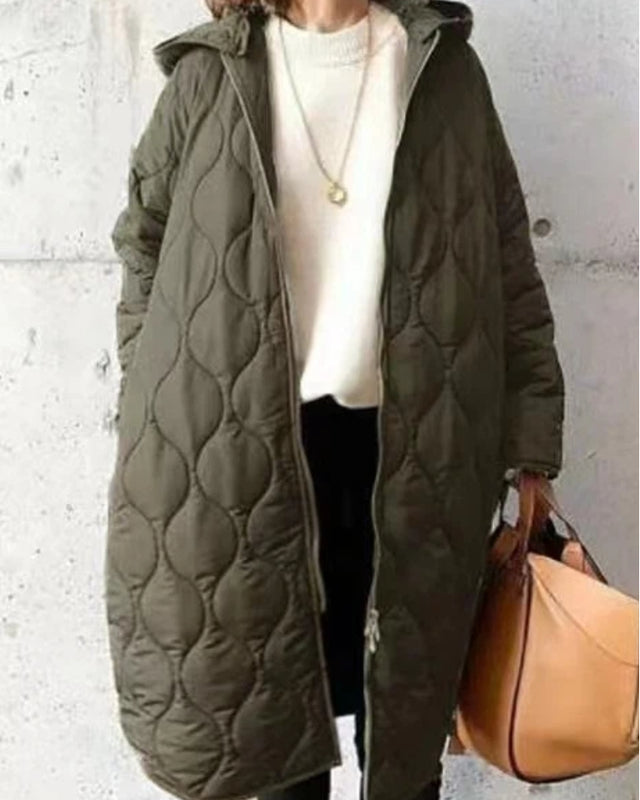 「年末前の大感謝祭」キルティング コート レディース 中綿コート フード付き 軽量 防寒 ゆったり シンプル カジュアル ロング丈 アウター 秋冬 新作 ID2174