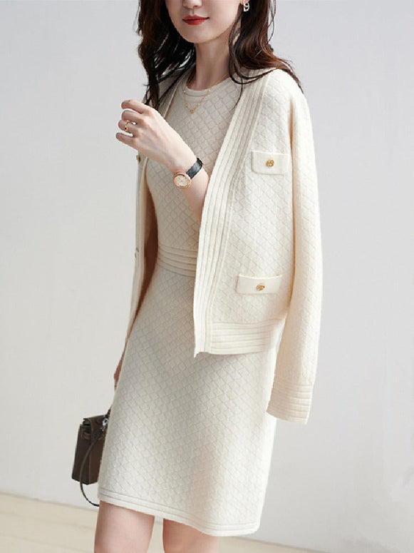スーツ レディース 2点セット 入学式 ママスーツ 卒業式 ワンピーススーツ 卒園式 入園式 セットアップ セレモニースーツ ワンピース カーディガン ニット フォーマル お宮参り 母親 ママ 大きいサイズ 結婚式 七五三 ID1421