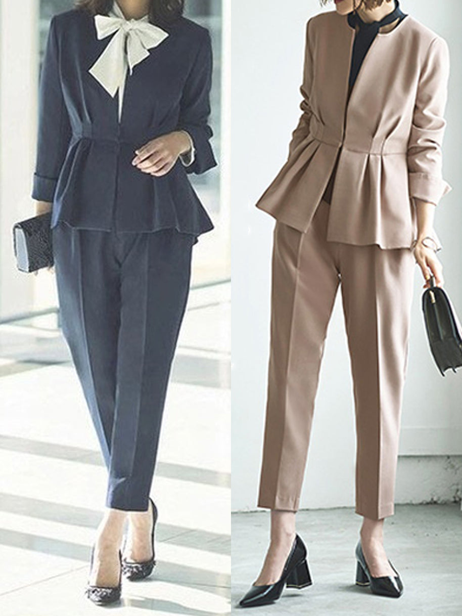 ID88 Set-up, Fold-over Design, 2-piece Set, High Waist, Simple, Elegant, Comfortable, Stylish, Clean-cut, Fashionable 