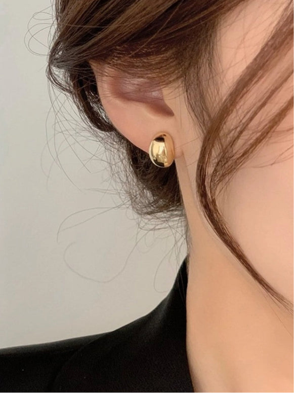 丸みデザイン ピアス レディース シンプル 小ぶり おしゃれ デイリー 合わせやすい アクセサリー ゴールド ID1460