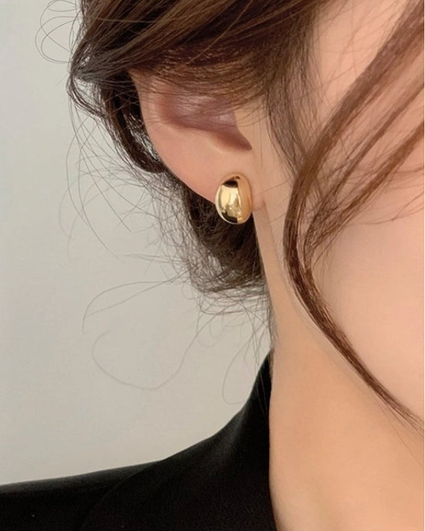 丸みデザイン ピアス レディース シンプル 小ぶり おしゃれ デイリー 合わせやすい アクセサリー ゴールド ID1460