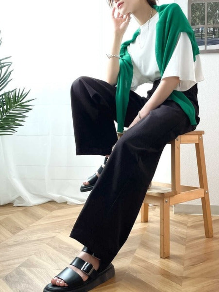 【244】[売れ筋1位獲得！]美シルエット ハイウエストルーズデニムパンツ レディース ストレート ワイドシルエット 着回し力抜群 2025春夏新作 韓国風 カジュアル