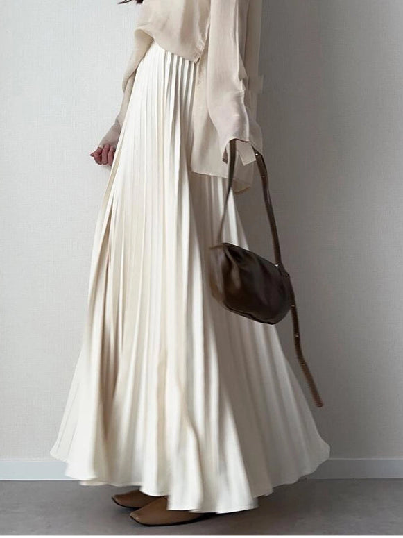 『唯一のプリーツ』着痩せ高見え ロング ボリューム 春 夏 秋 冬 大人 フレアスカート レディース ロング丈 演奏会 大きいサイズ ダンス ID1382