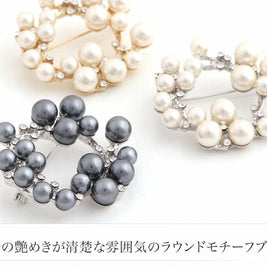 ランキング1位！ブローチ フォーマル 卒業式 卒園式 入学式 入園式 セレモニー ママスーツ パール キュービックジルコニア ピン 華やか 大人 上品 ゴールド シルバー チャコール ID1270