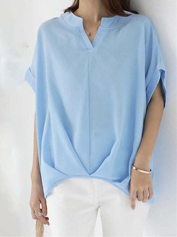 8色展開 フロント 裾タック ドルマン カットソー T ブラウス レディース 春 夏 オフィス カジュアル ゆったり ID1080