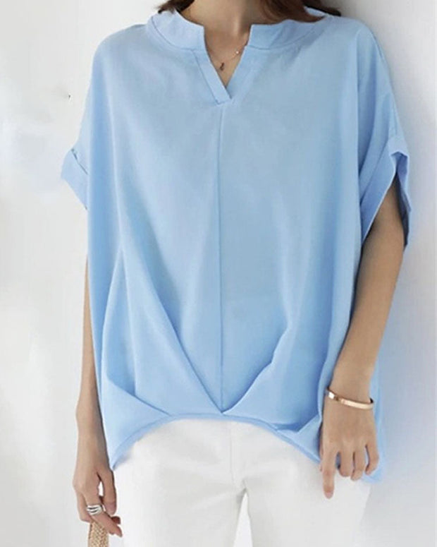 8色展開 フロント 裾タック ドルマン カットソー T ブラウス レディース 春 夏 オフィス カジュアル ゆったり ID1080