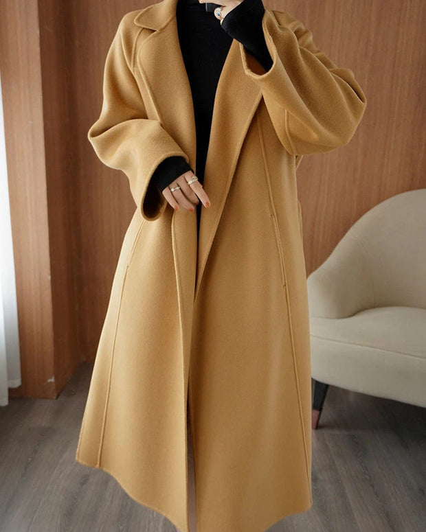 ロング コート レディース エレガント シンプル 上品 きれいめ 通勤 秋冬 アウター 体型カバー 暖かい 毛呢外套 ID2292