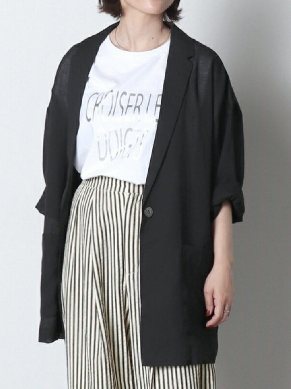 ジャケット レディース 秋 薄手 アウター 長袖 シンプル 無地 テーラードジャケット ゆったり 体型カバー おしゃれ カジュアル 通勤 オフィスカジュアル 羽織り 大人女子 人気 入学式 卒業式 入園式 4色展開 ID1379