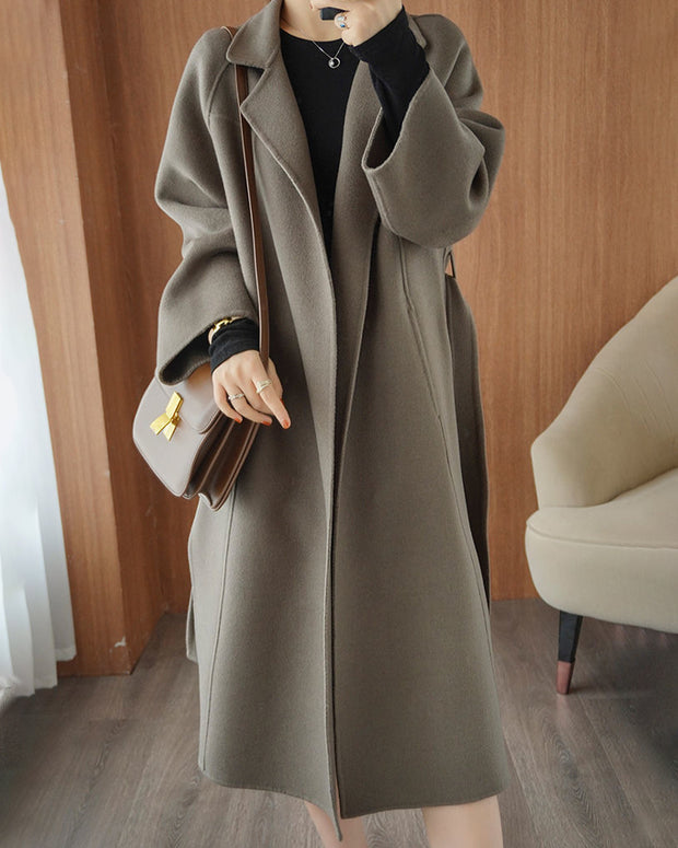 ロング コート レディース エレガント シンプル 上品 きれいめ 通勤 秋冬 アウター 体型カバー 暖かい 毛呢外套 ID2292