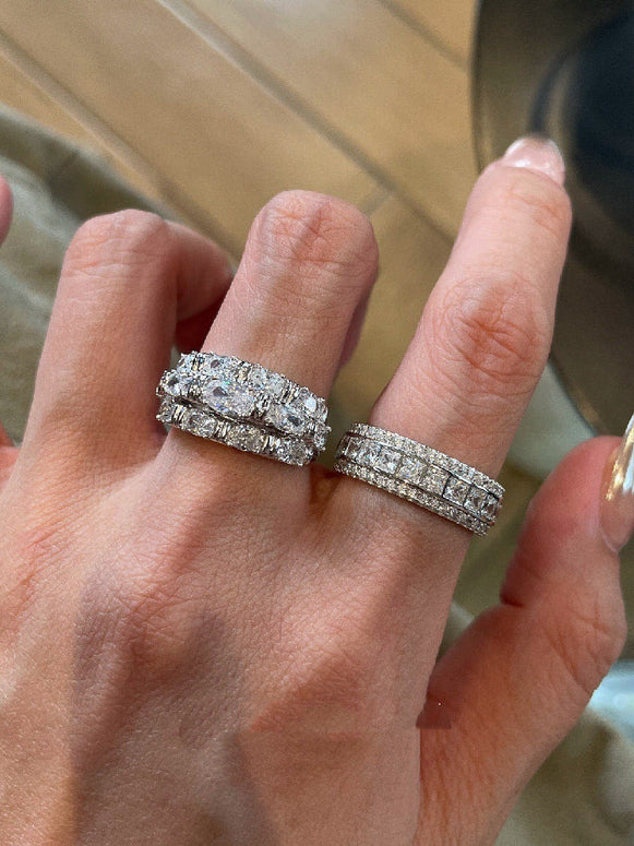 ジルコニアリング レディース フルエタニティリング 高級感 キラキラ おしゃれ 指輪 パーティー 結婚式 プレゼント ID1576