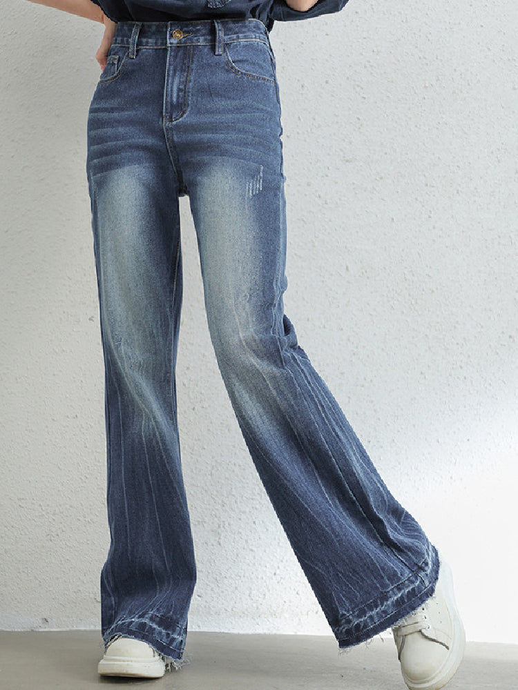 デニムパンツ レディース フレアパンツ ハイウエスト ワイドレッグ ジーンズ 美脚効果 カジュアル 着回し 通勤 通学 春夏秋 冬までロングシーズン対応 おしゃれ 人気 定番アイテム ID1630