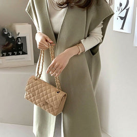 ノーカラー ベストコート レディース ウールコート ノースリーブ アウター ゆったり 体型カバー おしゃれ 大人カジュアル 上品 きれいめ 通勤 通学 秋冬 ロングジレ ID1815