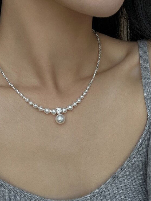 パールネックレス レディース 高級感 エレガント シンプル おしゃれ チョーカー 結婚式 パーティー プレゼント ギフト 人気 アクセサリー ID1575