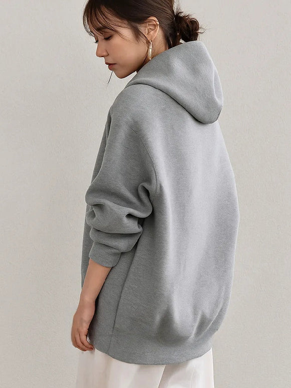 ジップパーカー レディース スウェット フーディー ゆったり 長袖 カジュアル シンプル 通勤 通学 体型カバー 秋冬 アウター ID1803