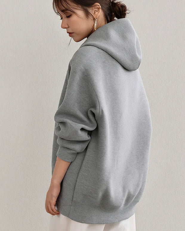 ジップパーカー レディース スウェット フーディー ゆったり 長袖 カジュアル シンプル 通勤 通学 体型カバー 秋冬 アウター ID1803