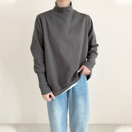 4色展開 裏起毛 スウェット レディース 長袖 トレーナー ハイネック シンプル 無地 ゆったり あったか 体型カバー カジュアル 通勤 通学 おしゃれ 大人女子 暖かい ルームウェア 秋冬 防寒 トップス 人気 新作 ID1930