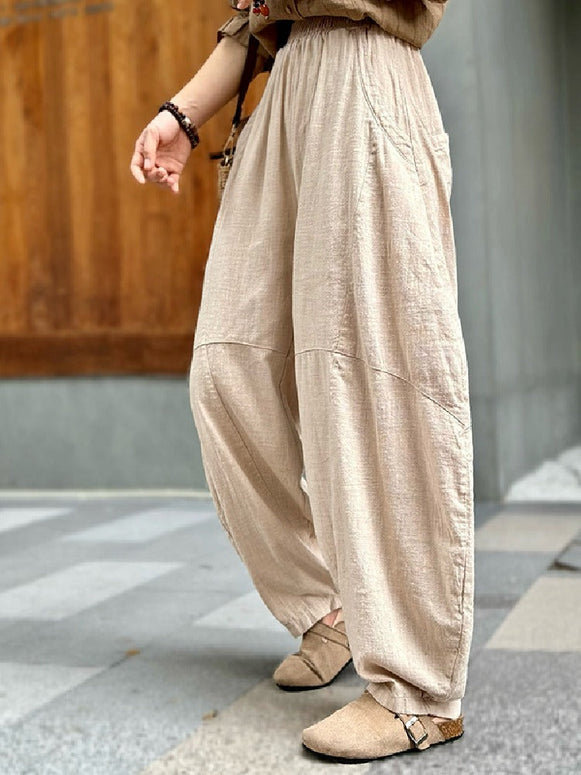 【2025秋新作】4色展開 合わせやすい レディース 綿麻 ゆったりパンツ 禅 ヨガ 太極拳 座禅 ゆかたパンツ カジュアル おしゃれ 通気性 ID1140