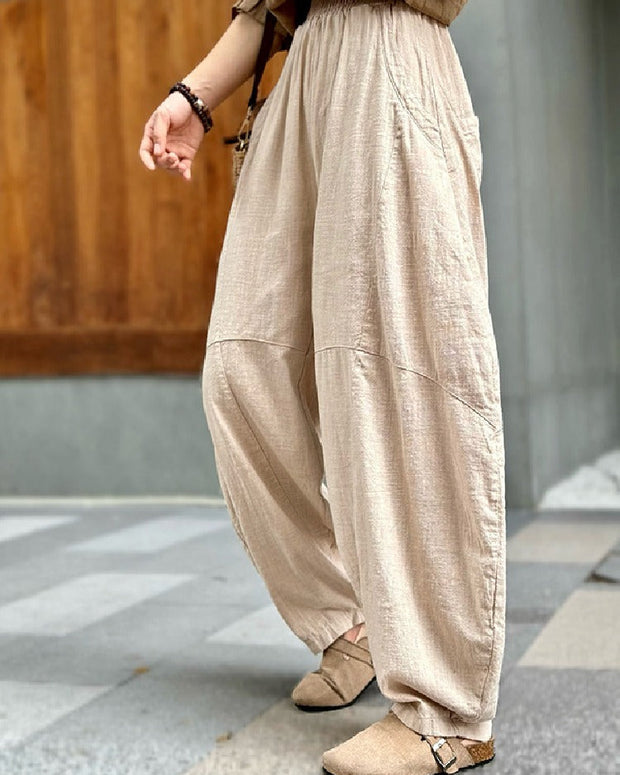 【2025秋新作】4色展開 合わせやすい レディース 綿麻 ゆったりパンツ 禅 ヨガ 太極拳 座禅 ゆかたパンツ カジュアル おしゃれ 通気性 ID1140