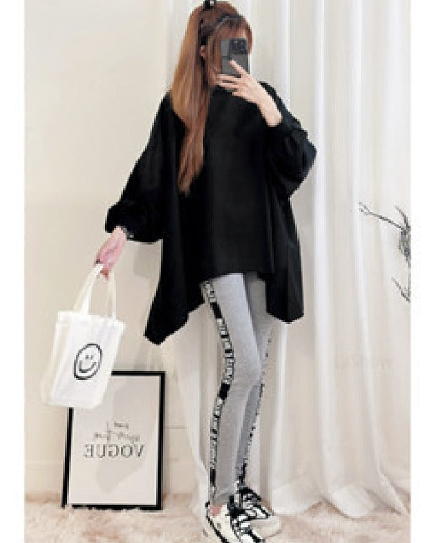 カジュアルすぎない。レディース トレーナー トップス 体型カバー  大きいサイズ 無地 ドルマンスリーブ スエット プルオーバー ビッグ ロング ドロップショルダー ビッグシルエット ゆる ぽわん袖 長袖 秋 冬  ID1711