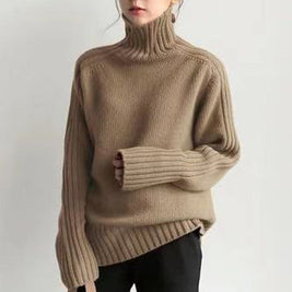 洗える ハイネック ニットセーター ニット レディース セーター ゆったり 長袖 シンプル 無地 体型カバー 大人カジュアル 通勤 通学 秋冬新作 暖かい トップス ID1824