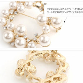 ランキング1位！ブローチ フォーマル 卒業式 卒園式 入学式 入園式 セレモニー ママスーツ パール キュービックジルコニア ピン 華やか 大人 上品 ゴールド シルバー チャコール ID1270