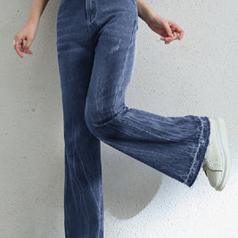 デニムパンツ レディース フレアパンツ ハイウエスト ワイドレッグ ジーンズ 美脚効果 カジュアル 着回し 通勤 通学 春夏秋 冬までロングシーズン対応 おしゃれ 人気 定番アイテム ID1630