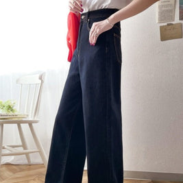 【244】[売れ筋1位獲得！]美シルエット ハイウエストルーズデニムパンツ レディース ストレート ワイドシルエット 着回し力抜群 2025春夏新作 韓国風 カジュアル