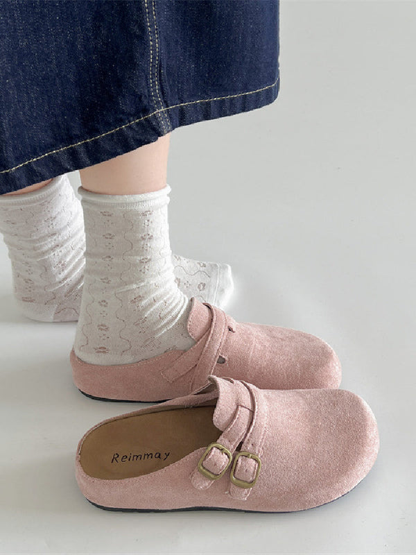 3色展開 ボストン サンダル レディース フラットソール ぺたんこ カジュアル 歩きやすい 春秋新作 ID1557