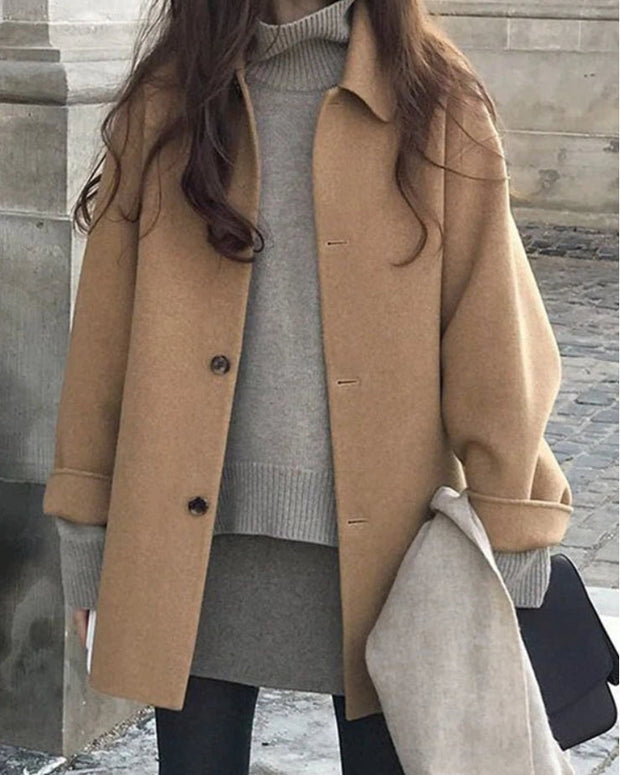 ウールコート レディース 通勤 オフィスカジュアル ミディアム丈 シンプル 無地 ゆったり 体型カバー 大人上品 秋冬 新作 ID1989