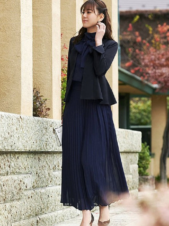 【洗える】セレモニースーツ 3点セット ジャケット ボウタイブラウス ワイドパンツスーツ ママスーツ フォーマルスーツ レディース ミセス 入学式 卒園卒業式 七五三 50代 40代 30代 親族 母親 服装 大きいサイズ 黒 紺 上品 即日発送 プレゼント ギフト ID1194