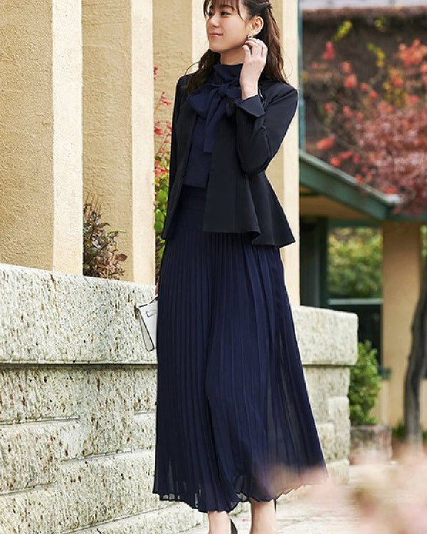 【洗える】セレモニースーツ 3点セット ジャケット ボウタイブラウス ワイドパンツスーツ ママスーツ フォーマルスーツ レディース ミセス 入学式 卒園卒業式 七五三 50代 40代 30代 親族 母親 服装 大きいサイズ 黒 紺 上品 即日発送 プレゼント ギフト ID1194