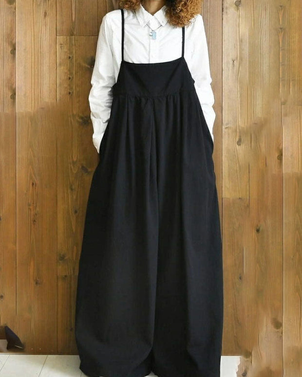 サロペット レディース ワイドパンツ オールインワン 無地 ゆったり 体型カバー カジュアル おしゃれ 重ね着 春夏秋 新作 ID1510