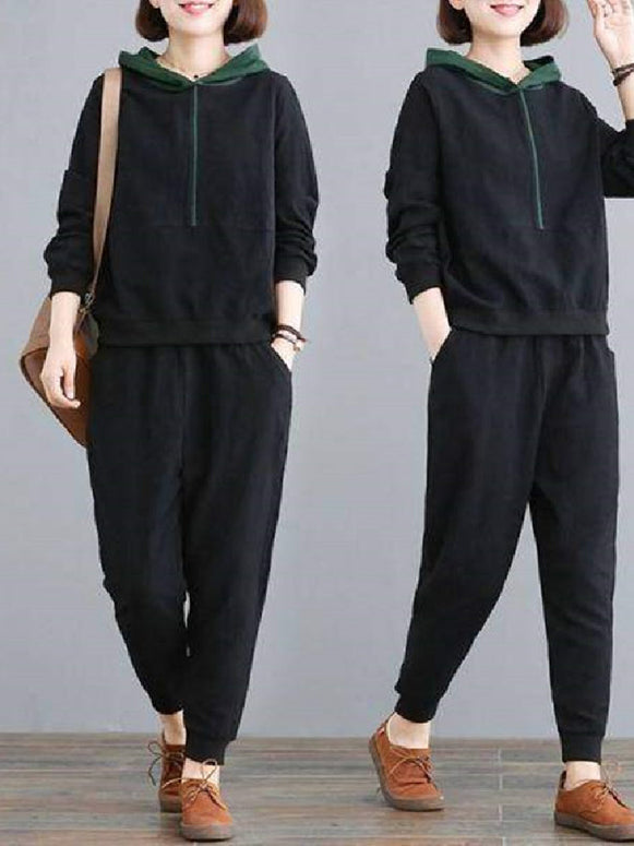 5色展開 セットアップ レディース パーカー + ジョガーパンツ 2点セット スウェット 上下セット カジュアル シンプル ゆったり 楽ちん おしゃれ 大人女子 部屋着 ワンマイルウェア 通勤 通学 旅行 春秋冬 定番 人気 ID1686