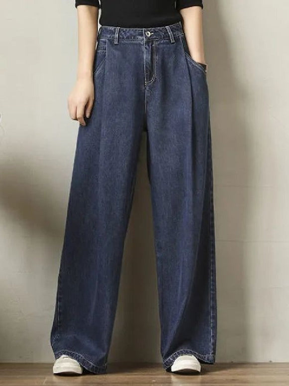 大きいサイズ レディース デニムパンツ ジーンズ デニム パンツ ワイドパンツ ジーパン チノパン 低身長 ワイドパンツ ボトム 体型カバー ゆったり ワイドデニム  ID1423