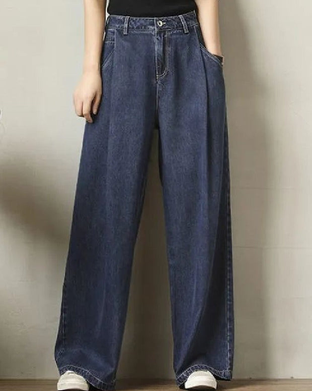 大きいサイズ レディース デニムパンツ ジーンズ デニム パンツ ワイドパンツ ジーパン チノパン 低身長 ワイドパンツ ボトム 体型カバー ゆったり ワイドデニム  ID1423