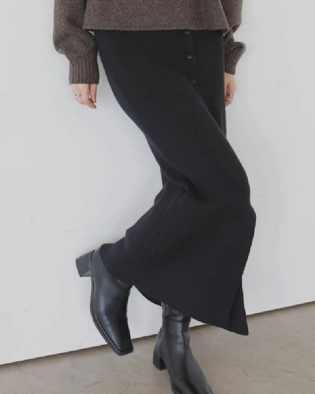 ニット スカート スリット ロング マルチウェイ キャリア レディース 上品 オフィス おしゃれ 着回し 快適 素材 シルエット 秋冬 通勤 フォーマル 大人 女性 エレガント 洗練 トレンド デイリー 機能性 ID2029