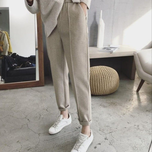 パンツ ハーレムパンツ ゆったり テーパード シルエット ストレートライン 体型カバー カジュアル シンプル おしゃれ きれいめ系 デイリーコーデ ID172