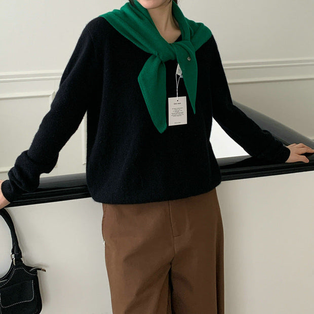 ニット スカーフ レディース 三角ショール マフラー シンプル 無地 ふんわり 柔らかい 暖かい おしゃれ きれいめ 大人女子 通勤 通学 デート カジュアル 秋冬 防寒 人気 新作 ID1952