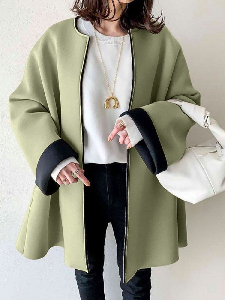 5色展開 ノーカラー コート レディース ロングコート アウター 無地 シンプル 上品 カジュアル 通勤コート オフィス 防寒 体型カバー 秋冬新作 ID1720