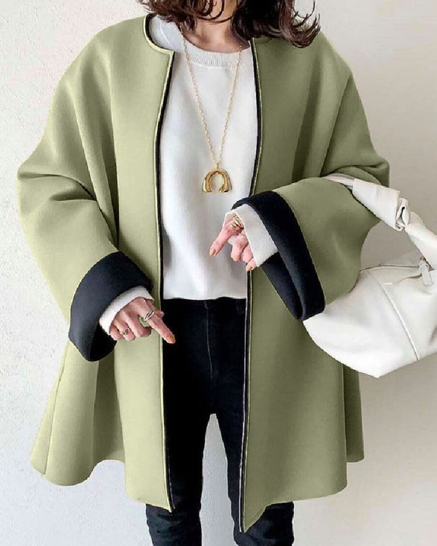 5色展開 ノーカラー コート レディース ロングコート アウター 無地 シンプル 上品 カジュアル 通勤コート オフィス 防寒 体型カバー 秋冬新作 ID1720