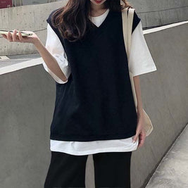 お得なバーゲン  セットアップ 無地 ゆったり Tシャツ ベスト ワイドパンツ 3点セット シンプル モード系 おしゃれ きれいめ系 カジュアル デイリーコーデ ID252